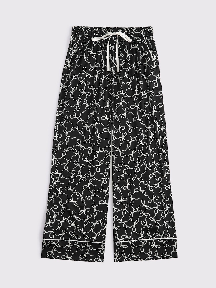 Abercrombie & Fitch Bow Print Black Pyjamas Trousers - Image 6 of 6