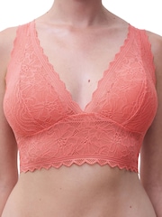 Chantelle Orange Floral Print Touch Soft Feel Lace Padded Bralette - Image 4 of 5
