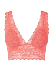 Chantelle Orange Floral Print Touch Soft Feel Lace Padded Bralette - Image 5 of 5