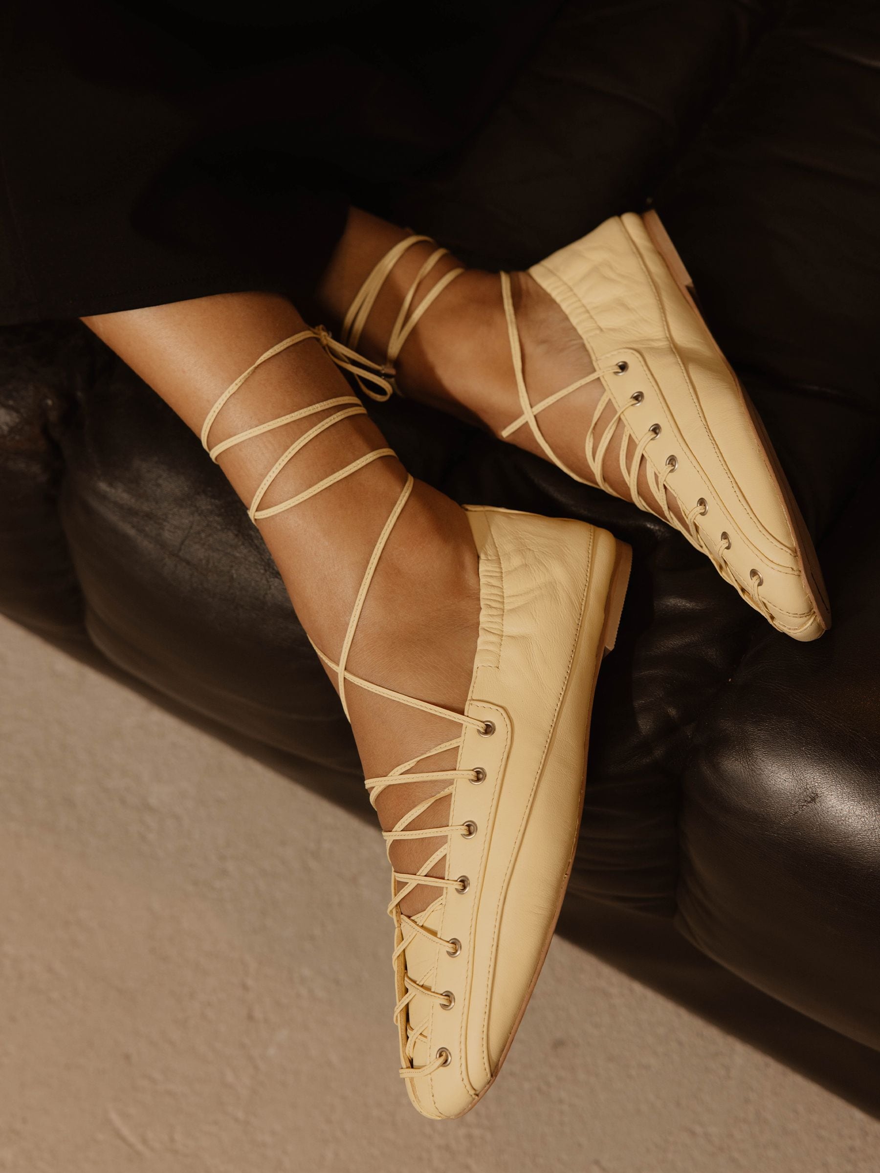 Buy Bronx Yellow Serajaa Leather Ballerinas from Next USA
