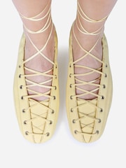 Bronx Yellow Serajaa Leather Ballerinas - Image 2 of 6