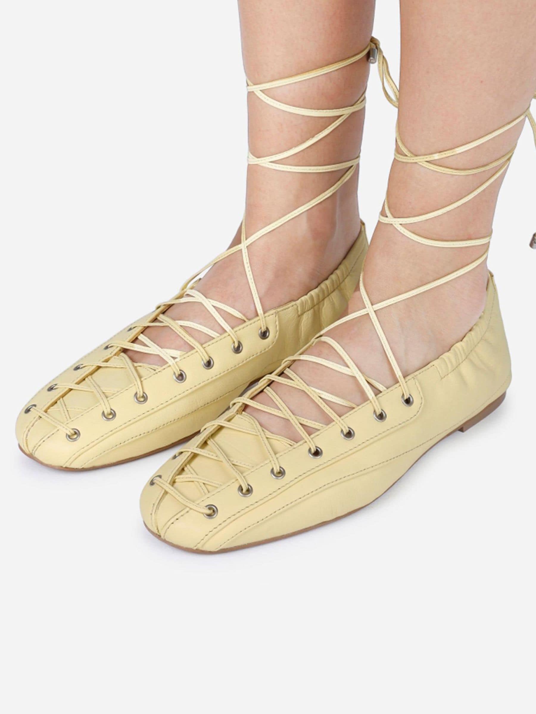 Buy Bronx Yellow Serajaa Leather Ballerinas from Next USA