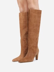 Bronx Brown Low-Jadey Suede Croco High Boots - Image 1 of 6