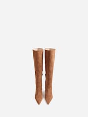 Bronx Brown Low-Jadey Suede Croco High Boots - Image 8 of 9