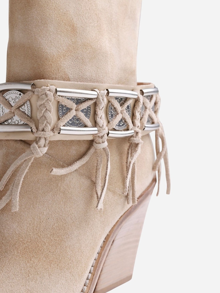 Bronx Natural New-Kole Fringe Suede Ankle Boots - Image 10 of 10 Bronx Natural New-Kole Fringe Suede Ankle Boots - Image 10 of 10