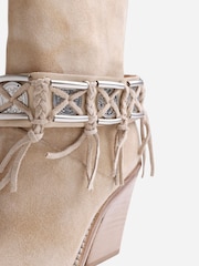 Bronx New-Kole Fringe Suede Ankle Boots - Imaginea 3 din 6