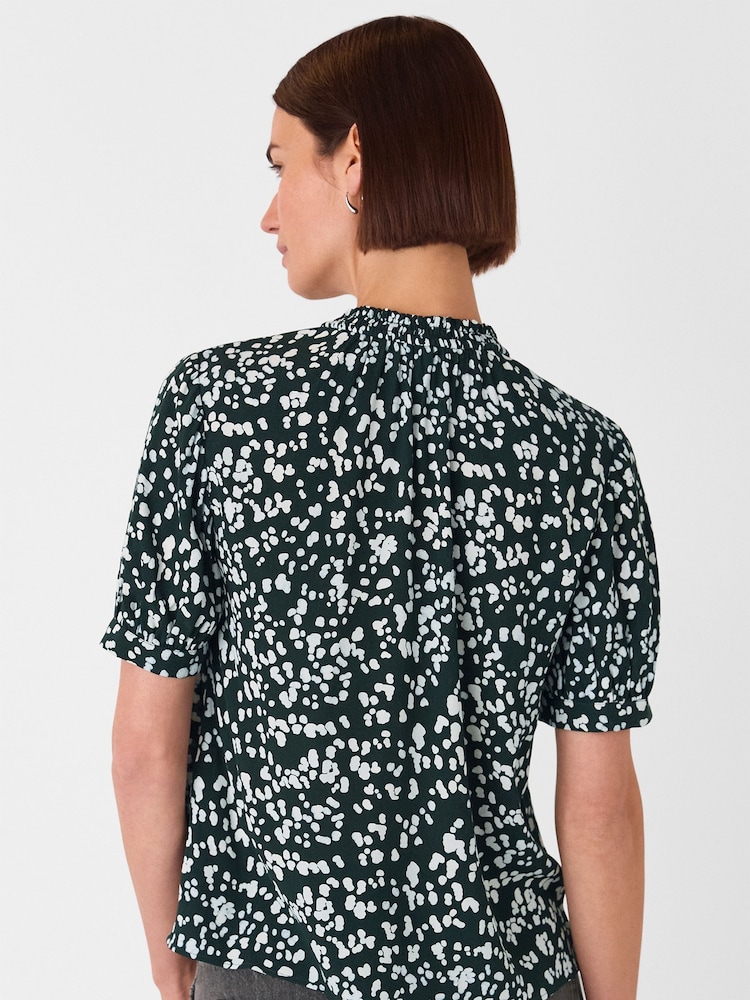 Whistles Animal Print Tie Neck Blouse - صورة 2 من 5 Whistles Animal Print Tie Neck Blouse - صورة 2 من 5