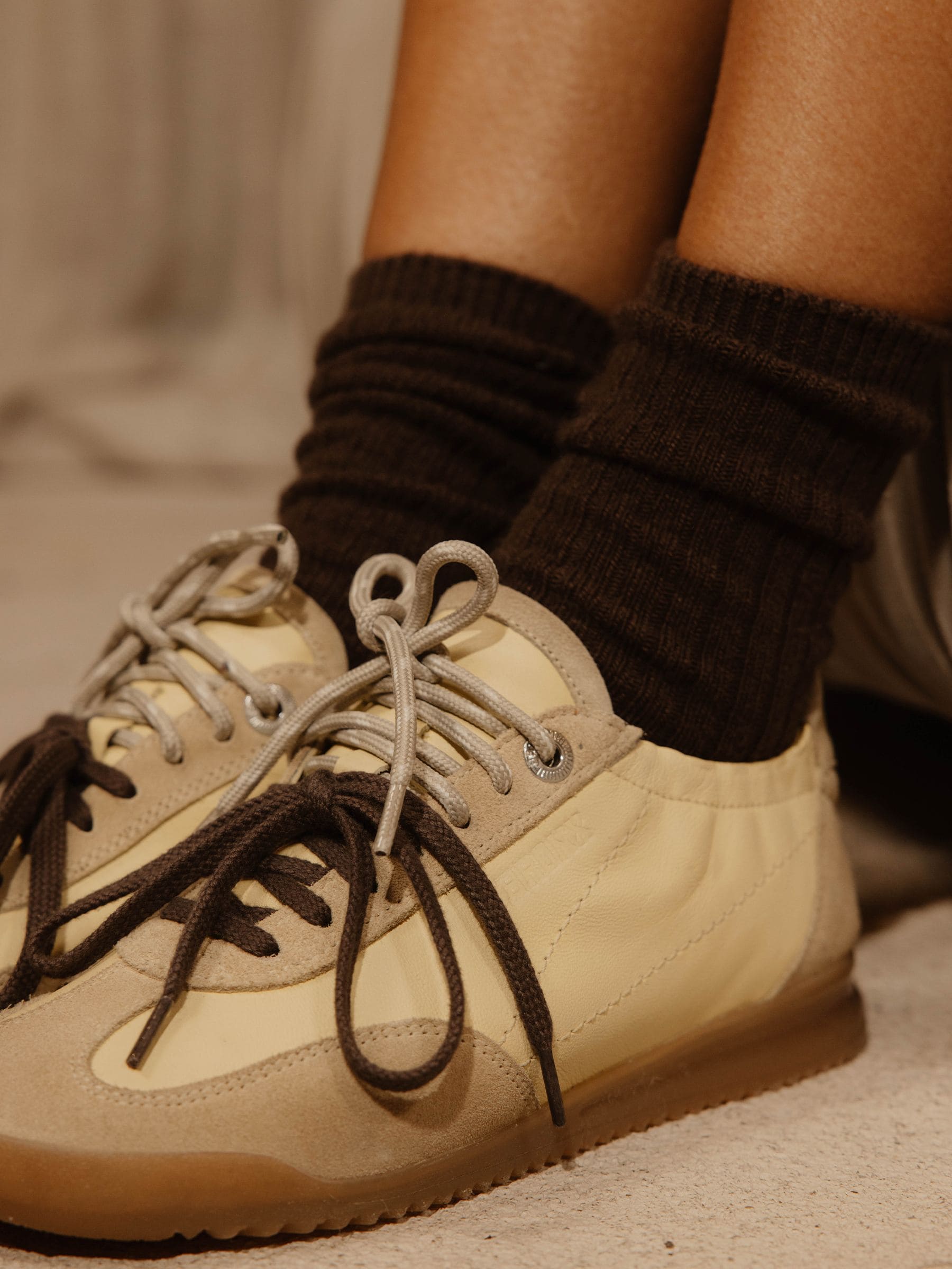 Buy Bronx Yellow Clioo Leather Trainers Double Lace from Next USA