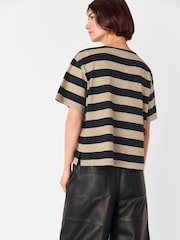 Whistles Black Wide Stripe T-Shirt - Image 2 of 5