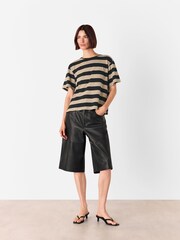 Whistles Black Wide Stripe T-Shirt - Image 3 of 5