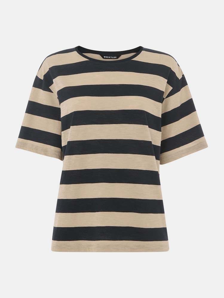Whistles Black Wide Stripe T-Shirt - Image 5 of 5