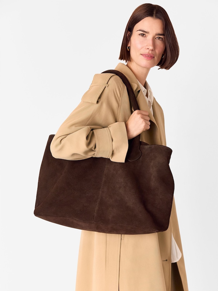 Whistles Brown Leandra Suede Tote Bag - Image 5 of 5