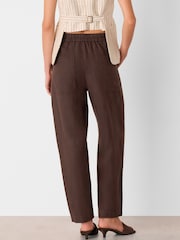 Whistles Brown Linen Barrel Trousers - Image 2 of 5