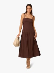 Adrianna Papell Solid Brown Dress - Image 3 of 6