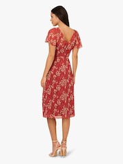 Vestido brown de chiffon Crinkle com Print Adrianna Papell - Imagem 2 de 6