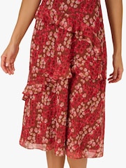 Vestido brown de chiffon Crinkle com Print Adrianna Papell - Imagem 4 de 6