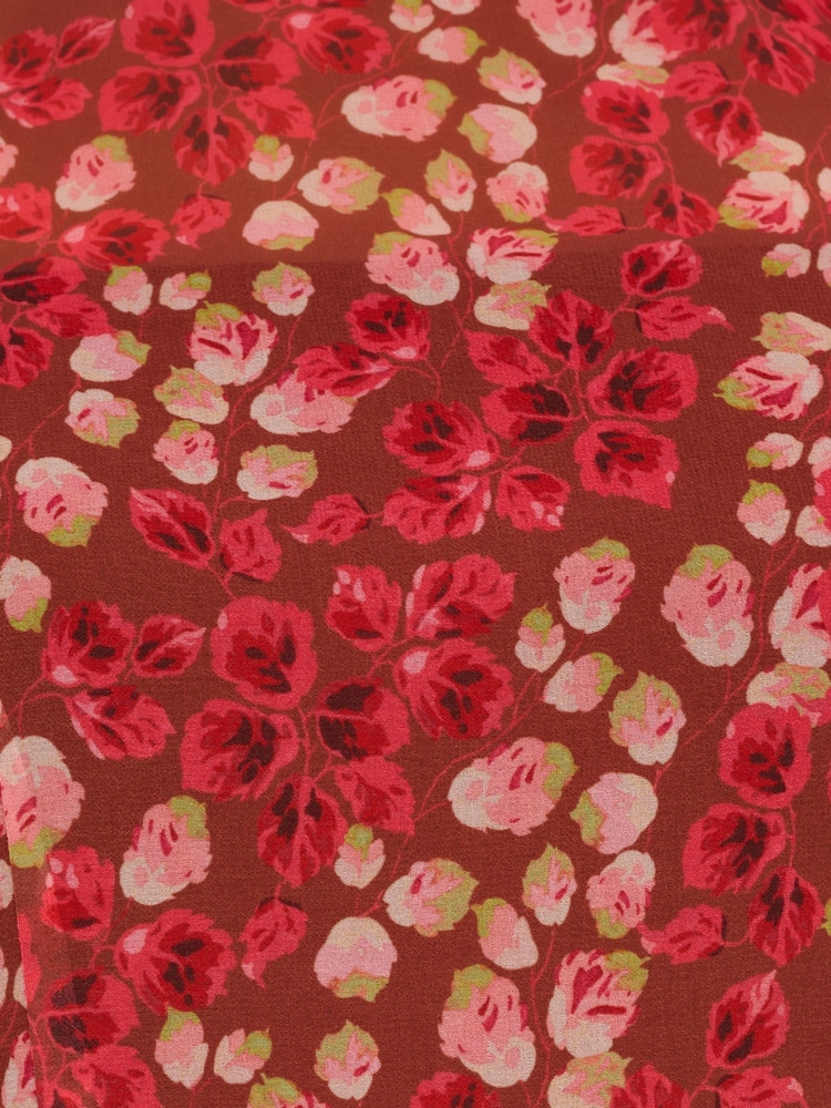 Vestido brown de chiffon Crinkle com Print Adrianna Papell - Imagem 6 de 6