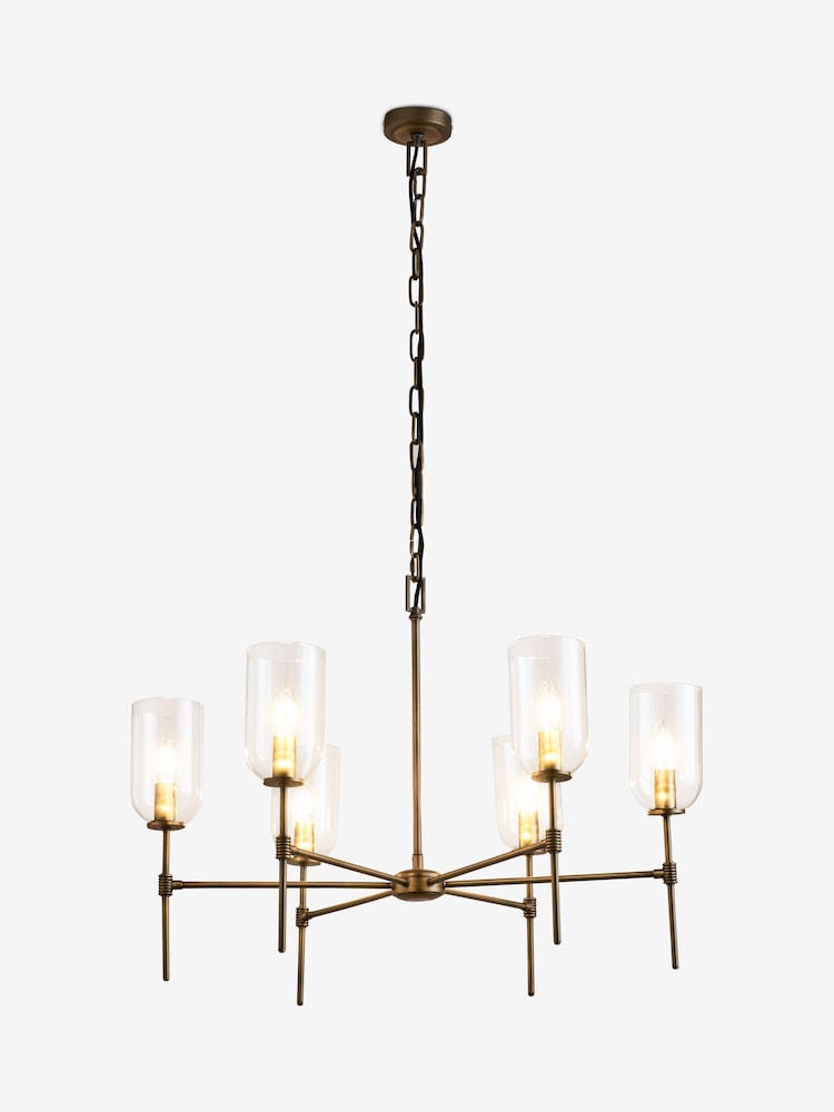 Brass Virginia 6 Light Chandelier - Image 1 of 2 Brass Virginia 6 Light Chandelier - Image 1 of 2
