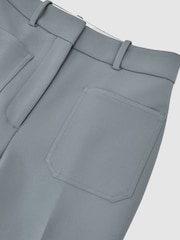 Reiss Blue Priya Twill Patch-Pocket Flared Trousers - Image 8 of 8