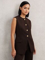 Reiss Priya Longline Button-Through Waistcoat - Bild 1 von 7