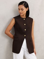 Reiss Priya Longline Button-Through Waistcoat - Bild 4 von 7