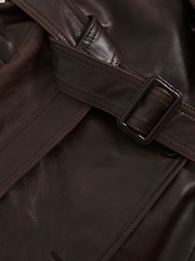 Reiss Hattie Leather Double-Breasted Trench Coat - Bild 6 von 6