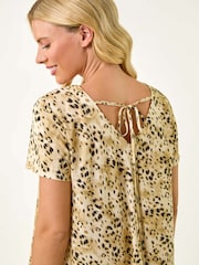 Roman Natural Petite Animal Print Swing Pocket Dress - Image 5 of 5