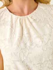 Roman White Petite Jacquard Bubble Hem Vest Top - Image 5 of 5