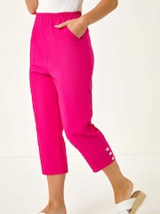 Roman Pink Petite Bengaline Cropped Trousers - Image 4 of 5