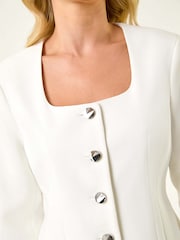 Branco - Jaqueta Roman Petite com Scoop Neck e botões - Imagem 5 de 5