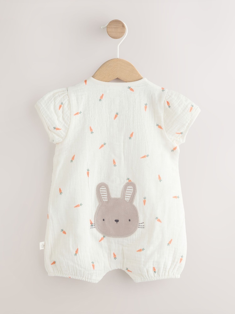 White Bunny Baby Woven Romper (0mths-3yrs) - Image 2 of 7