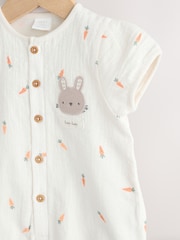 White Bunny Baby Woven Romper (0mths-3yrs) - Image 3 of 7