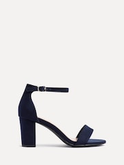 Linzi Blue Wide Fit Wide Fit Legacy Barely There Closed Back Block Heeled Shoes - Image 3 of 6