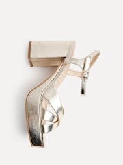 Linzi Gold Keliah Platform Cross-Over Strap Block Heeled Sandals - Image 5 of 5