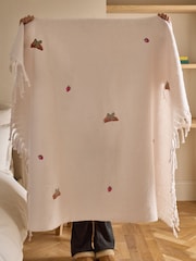 Natural Breakfast In Bed Embroidered Cosy Throw - Image 4 of 6