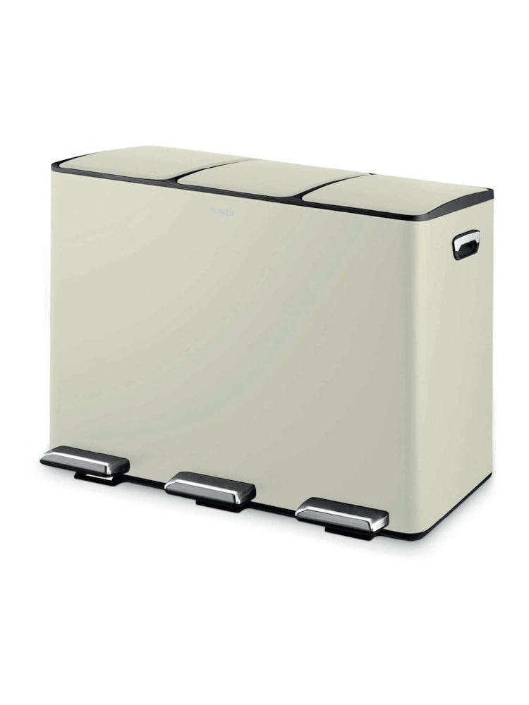 Tower Cream Rectangular Pedal Bin - Image 1 of 8