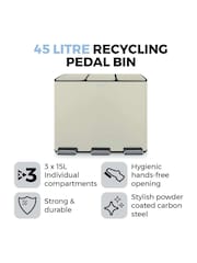 Tower Cream Rectangular Pedal Bin - Image 2 of 8