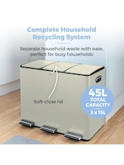 Tower Cream Rectangular Pedal Bin - Image 3 of 8