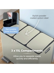 Tower Cream Rectangular Pedal Bin - Image 5 of 8