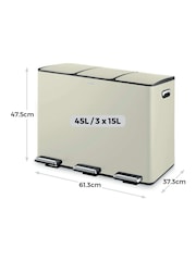 Tower Cream Rectangular Pedal Bin - Image 6 of 8