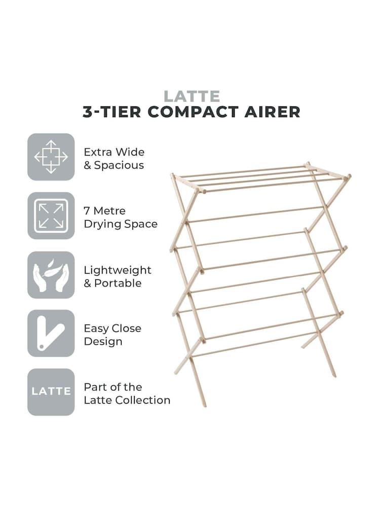 Tower Latte Compact Wide Airer - Image 2 of 9