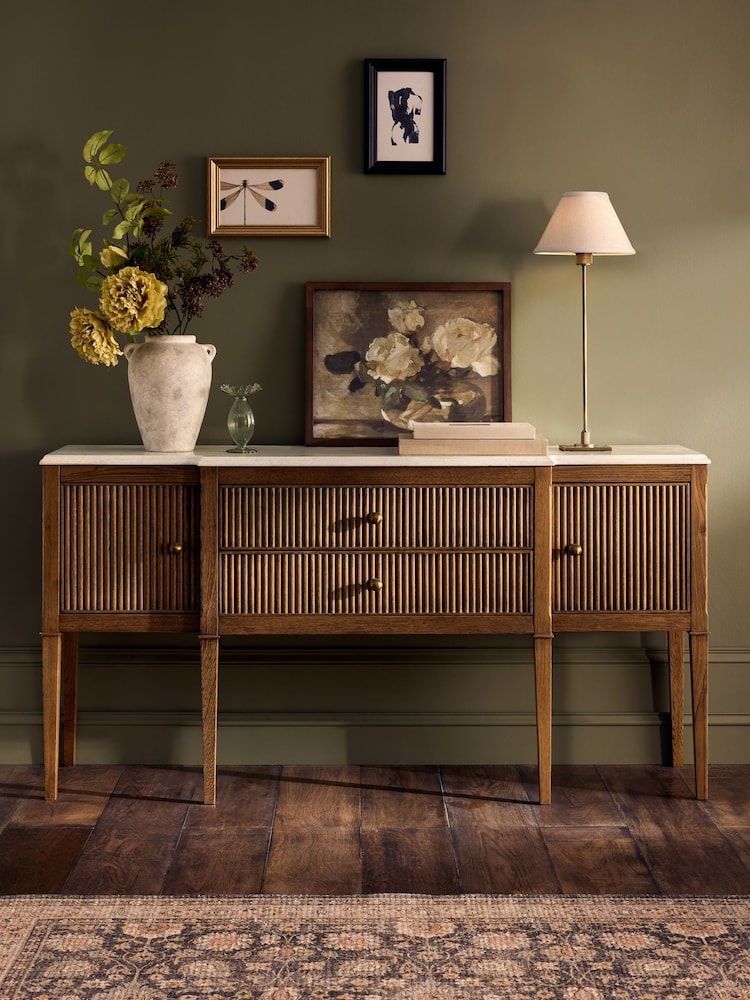 Mid Natural Alderley Oak Veneer Sideboard - Image 1 of 12