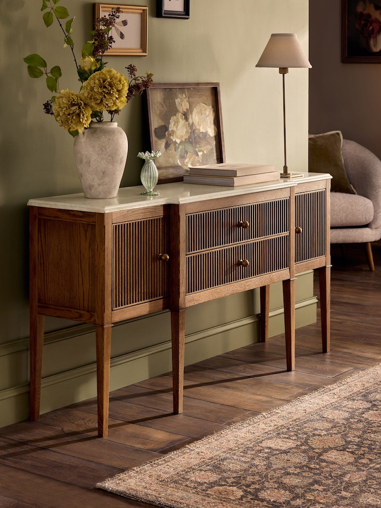 Mid Natural Alderley Oak Veneer Sideboard - Image 2 of 12