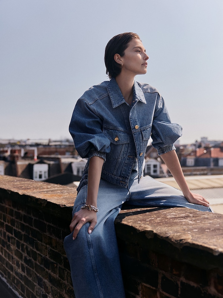 AllSaints Blue Luca Denim Jacket - Image 1 of 10