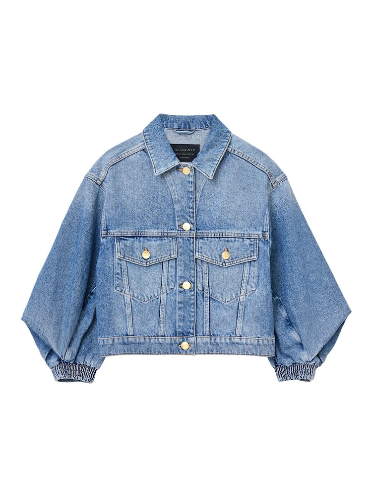 AllSaints Blue Luca Denim Jacket - Image 10 of 10