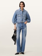 AllSaints Blue Luca Denim Jacket - Image 6 of 10