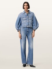 AllSaints Blue Luca Denim Jacket - Image 7 of 10