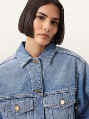 AllSaints Blue Luca Denim Jacket - Image 8 of 10