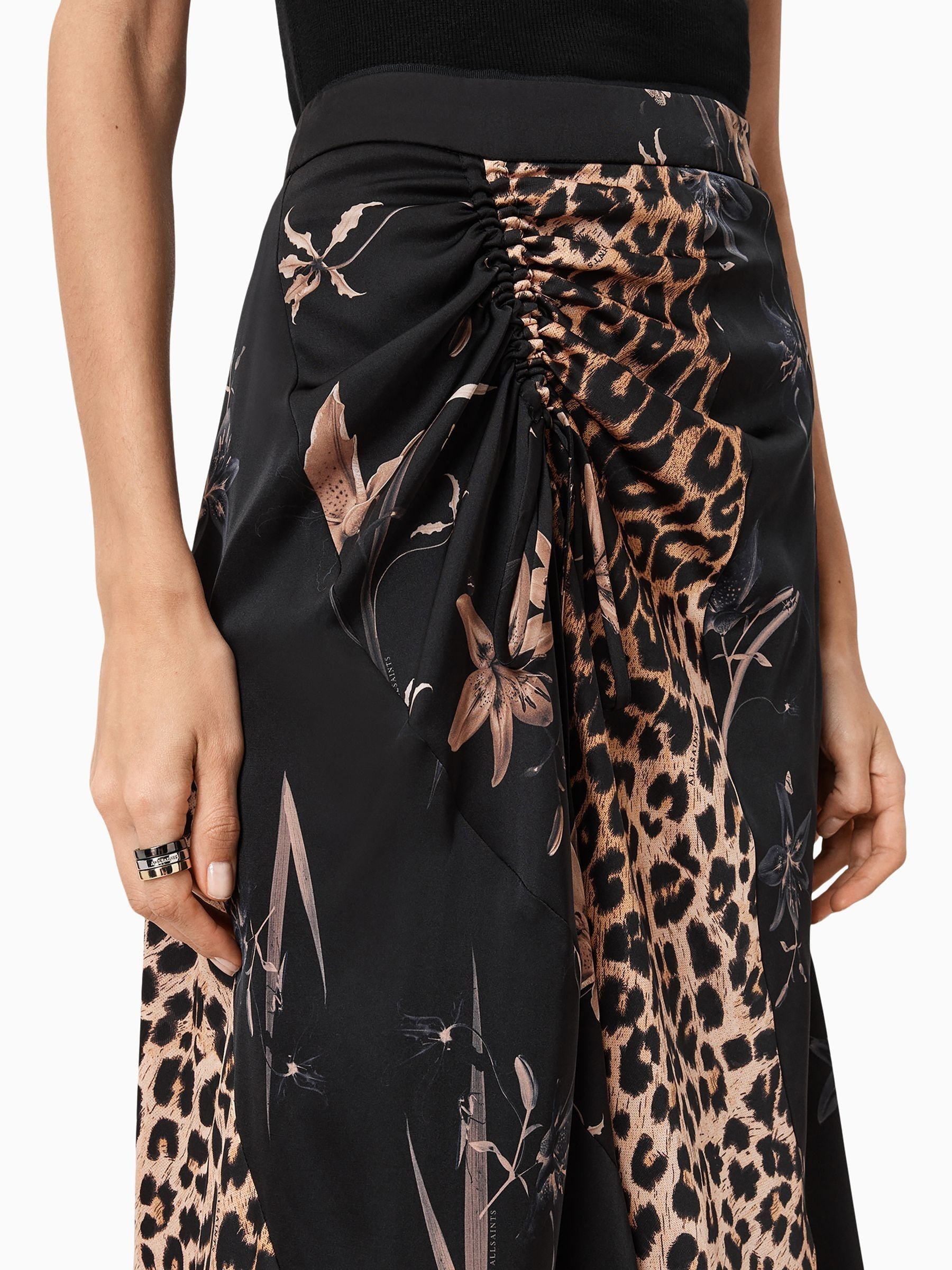 Buy AllSaints Black Leopard Arleen Skirt from Next USA