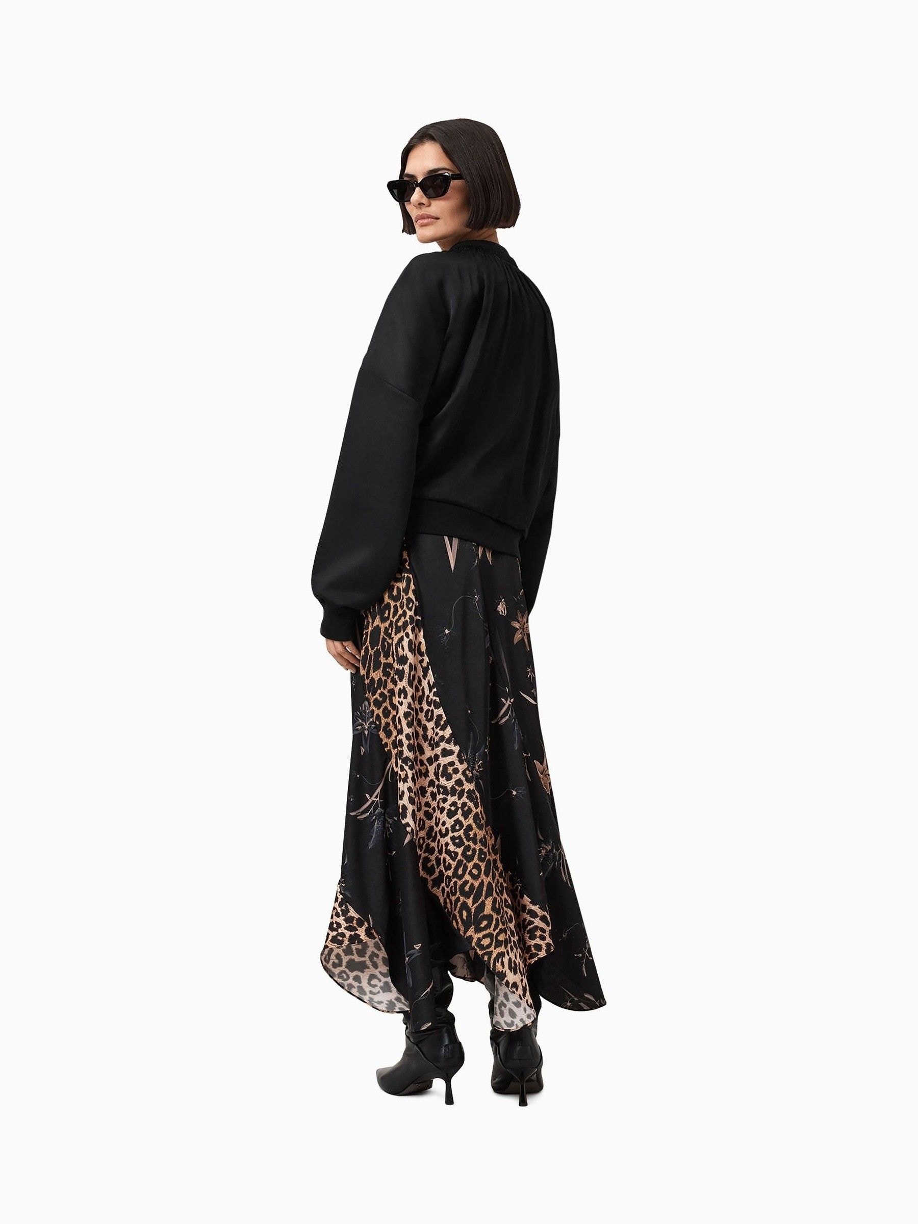 Buy AllSaints Black Leopard Arleen Skirt from Next USA